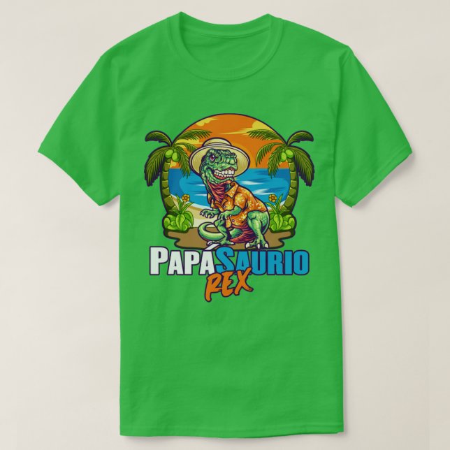 Camiseta PapSaurio Rex Divertido Dinosaurio Da Del Padre (Diseño del anverso)