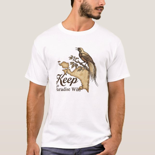 Camiseta Papúa Isla Mapa Cendrawasih Ave del Paraí (Anverso)