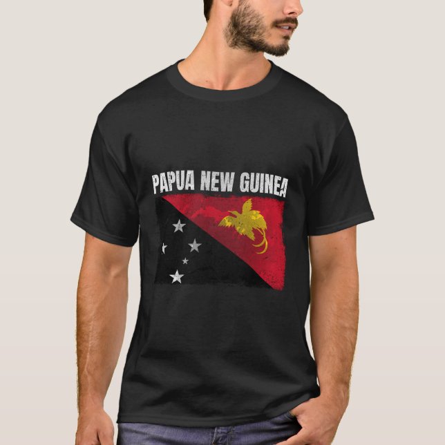 Camiseta Papúa Nueva Guinea con bandera de Papúa Nueva Guin (Anverso)