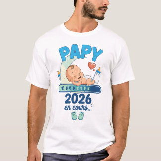 Camiseta Papy 2026 Idée Annonce Grossesse Futur Grand-Père