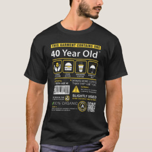 Camiseta Paquete de 40 años de antigüedad contiene 40 cumpl