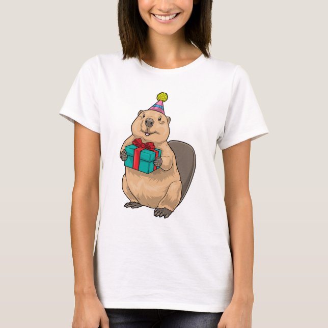 Camiseta Paquete de cumpleaños de castor (Anverso)