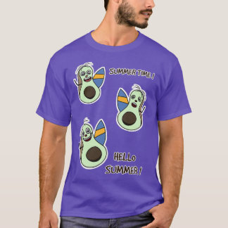 Camiseta Paquete de ilustracion de aguacate Surfing Tiempo 