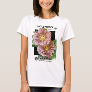 Camiseta Paquete de la semilla del vintage del Hollyhock