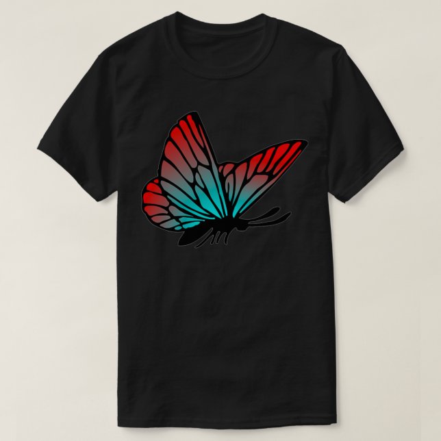 Camiseta Paquete de mariposa bonito Paquete de mariposa azu (Diseño del anverso)