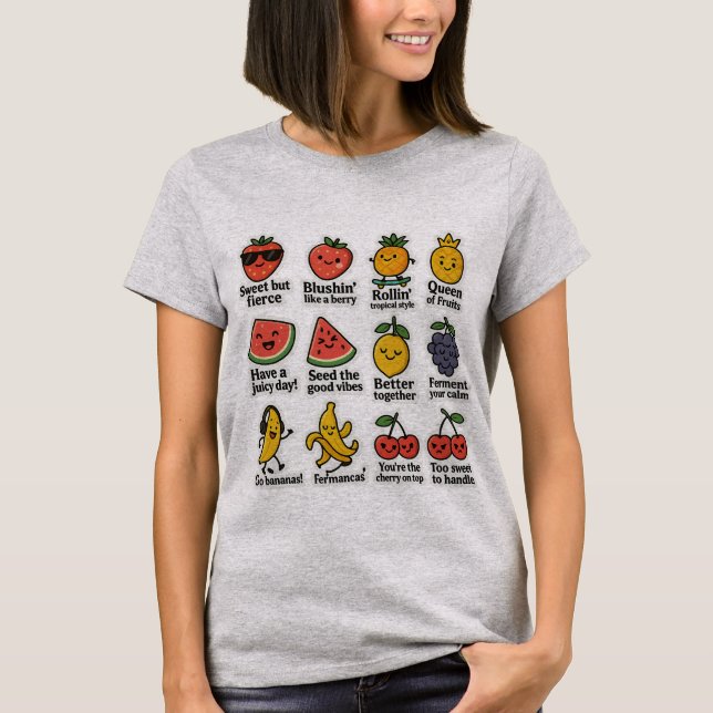 Camiseta Paquete de Pegatinas de fruta dulce - Verano diver (Anverso)