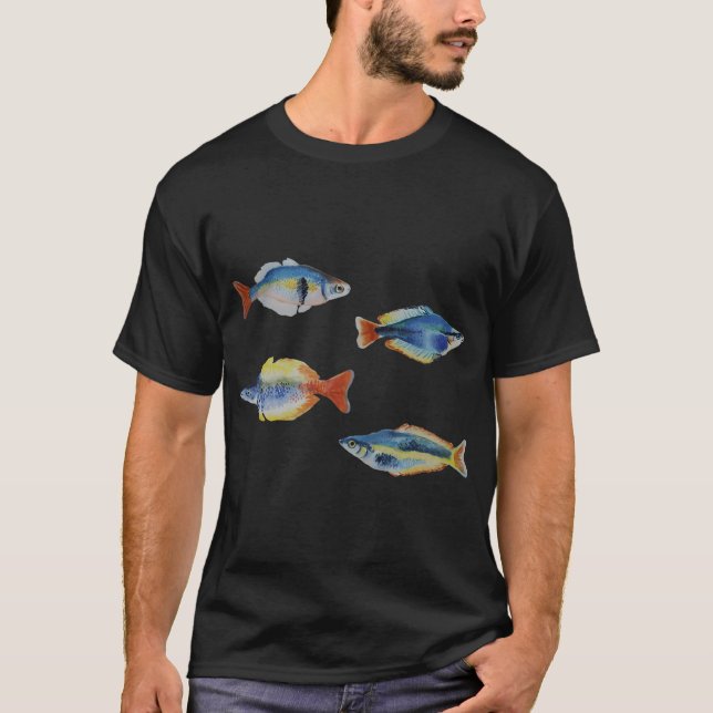 Camiseta Paquete de pez arcoíris acuarela (Anverso)