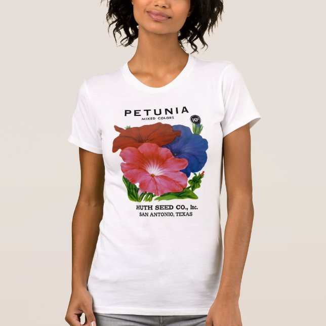 Camiseta Paquete de Semillas de Petunia Vintage (Anverso)