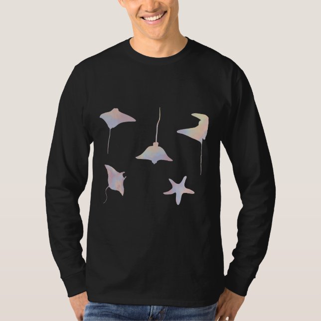 Camiseta Paquete estético Pastel Stingray Starfish Pegatina (Anverso)