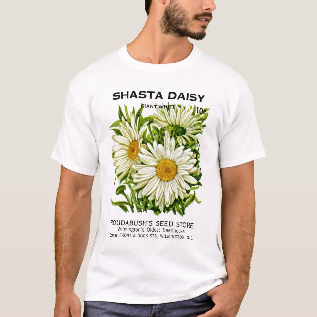Camiseta Paquete Shasta Daisy Vintage Seed (Anverso)