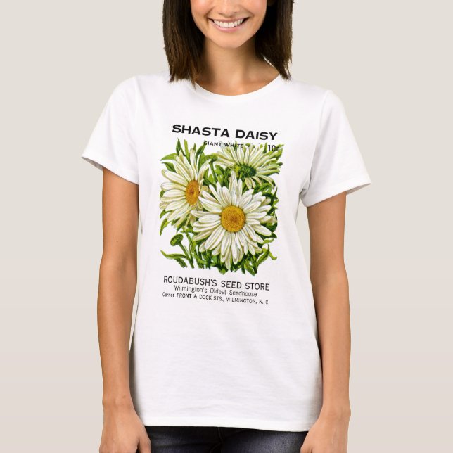 Camiseta Paquete Shasta Daisy Vintage Seed (Anverso)