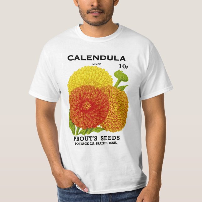 Camiseta Paquete Vintage Calendula Seed (Anverso)
