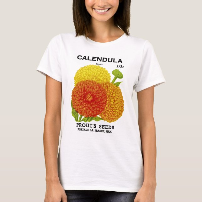 Camiseta Paquete Vintage Calendula Seed (Anverso)