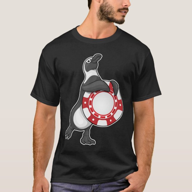 Camiseta Paquetes de Póquer Póquer Pingüino (Anverso)