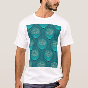 Camiseta Paquetes Peacock Estilizados Tile Azul
