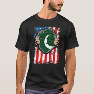 Camiseta Paquistaní-norteamericano cultivó la bandera de Pa