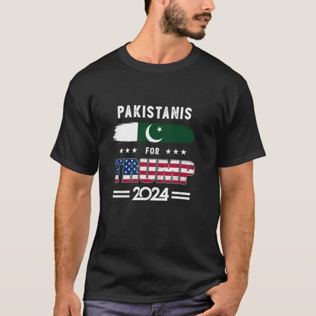 Camiseta Paquistaníes por la bandera de Pakistán de Trump 2 (Anverso)