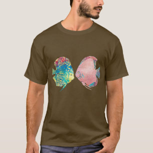 Camiseta Par colorido de peces discus unidos