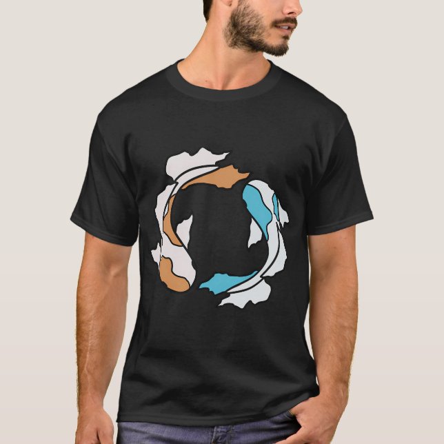 Camiseta par de carpas koi (Anverso)