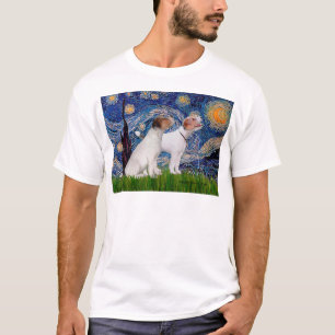Camiseta Par de Jack Russell 4 - Noche estrellada