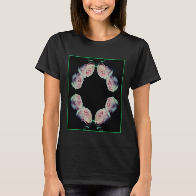 Camiseta Par de rosas rosadas abstractas (Anverso)