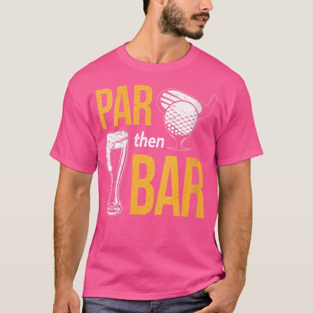 Camiseta Par Después Bar Golf Golf Golf Iron Beer Golf Club (Anverso)