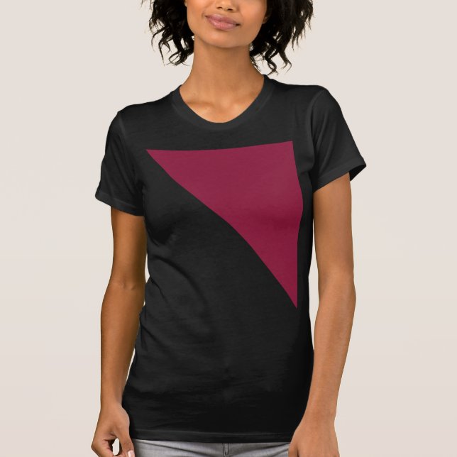 Camiseta para adultos de bloque de color (negro y  (Anverso)