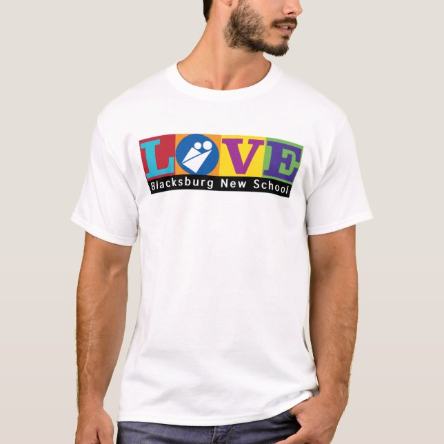 Camiseta para adultos de la nueva escuela de Black (Anverso)