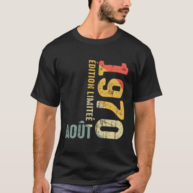 Camiseta Para Agosto De 1970 Año 1970 1970 Desde 1970 1970 (Anverso)