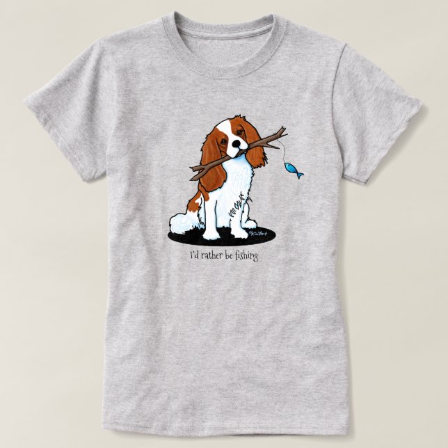 Camiseta para amantes de perros Cavalier Spaniel K (Diseño del anverso)
