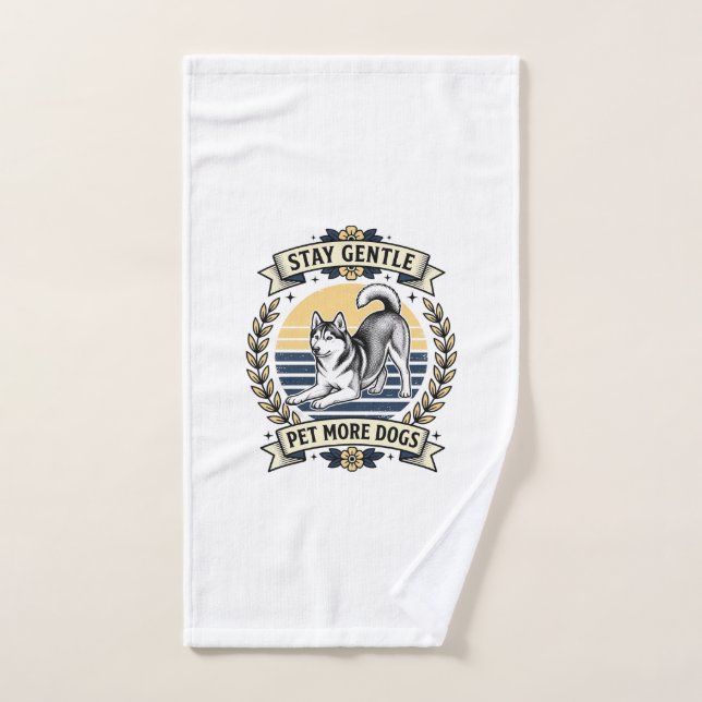 Camiseta para amantes de perros Mantente suave Aca (Toalla de mano)
