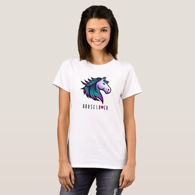Camiseta para amantes del caballo - Mano índigo co (Anverso completo)