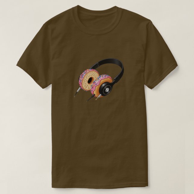 Camiseta para auriculares de Donut | Funny DJ Musi (Diseño del anverso)