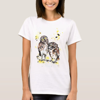 Camiseta para aves de búhos en llamas
