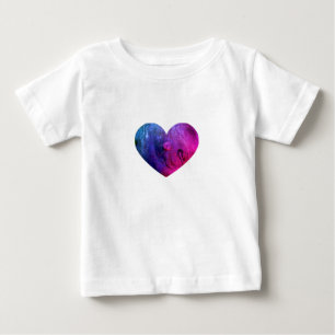 Camiseta para bebé con corazón de baba rosa