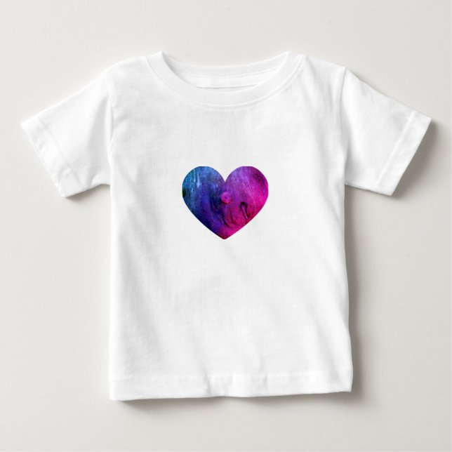 Camiseta para bebé con corazón de baba rosa (Anverso)