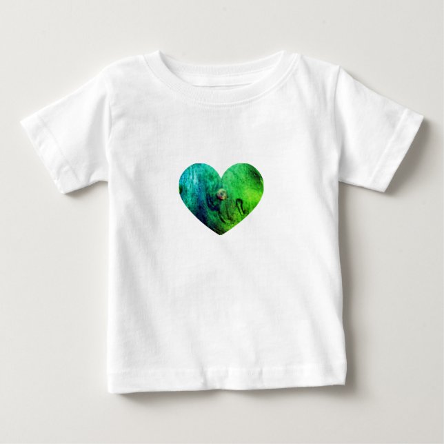 Camiseta para bebé con corazón de baba rosa (Anverso)