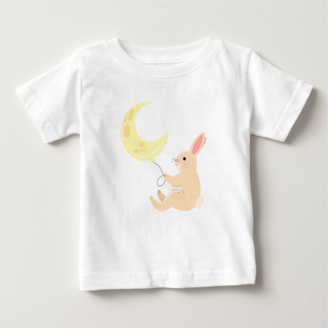 Camiseta para bebé conejo y luna (Anverso)