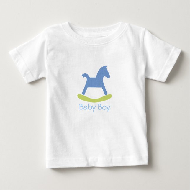 Camiseta para bebé de caballos rocosos azul y amar (Anverso)