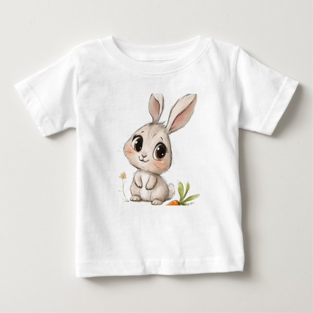 Camiseta para bebé de conejo (Anverso)