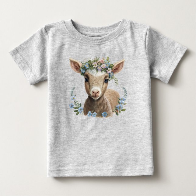 Camiseta para bebé de flor de cabra (Anverso)