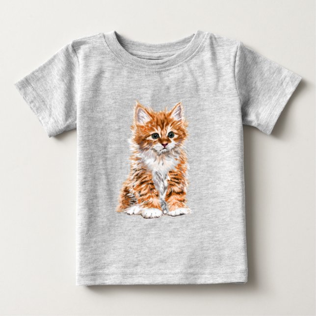 Camiseta para bebé de gato - Pintura (Anverso)