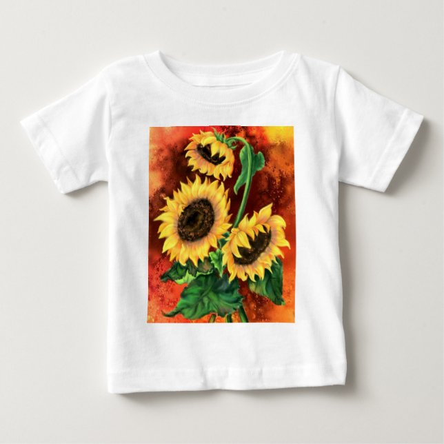 Camiseta para bebé de girasol (Anverso)
