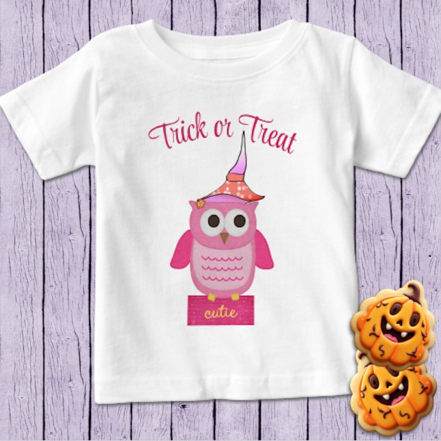 Camiseta para bebé de halloween rosa (Subido por el creador)