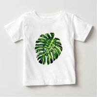 Camiseta para bebé de hoja tropical verde