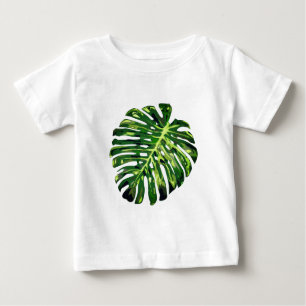 Camiseta para bebé de hoja tropical verde