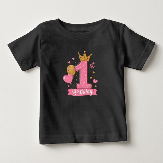 Camiseta para bebé de la corona de la princesa en  (Anverso)