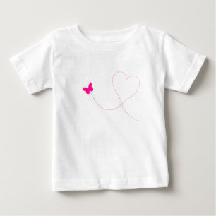 Camiseta para bebé de mariposa rosa