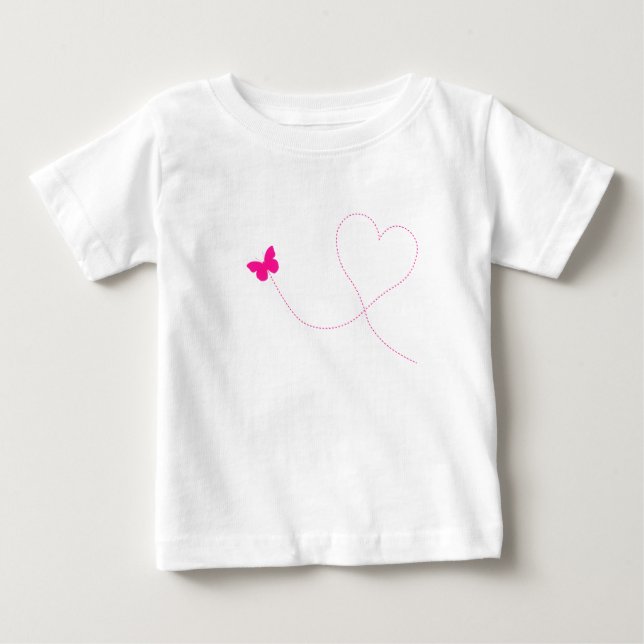 Camiseta para bebé de mariposa rosa (Anverso)