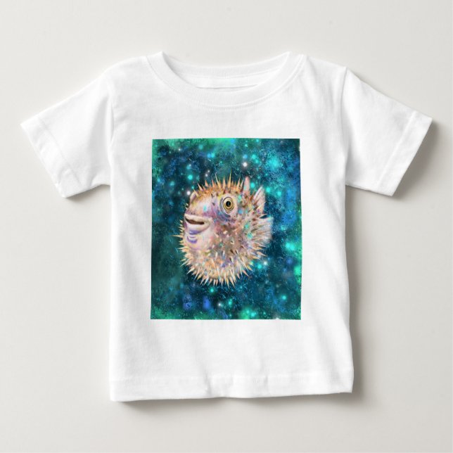Camiseta para bebé de peces Puffer (Anverso)